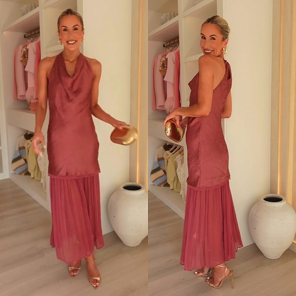 ZARA PLEATED COMBINATION DRESS Size S